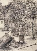 Camille Pissarro Woman emptying a wheelbarrow oil